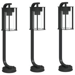Lampadaires d'ext&eacute;rieur 3 pcs 60 cm acier inoxydable noir 02_0042552