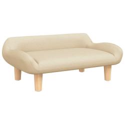 Lit pour chien panier canap&eacute; confortable 70 x 40 x 24 cm tissu cr&egrave;me 02_0042786