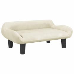 Lit pour chien panier canap&eacute; confortable 70 x 40 x 24 cm velours cr&egrave;me 02_0042792