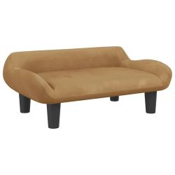 Lit pour chien panier canap&eacute; confortable 70 x 40 x 24 cm velours marron 02_0042793