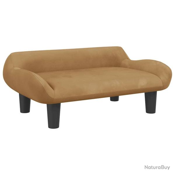 Lit pour chien panier canap� confortable 70 x 40 x 24 cm velours marron 02_0042793