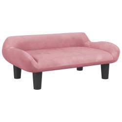 Lit pour chien panier canap&eacute; confortable 70 x 40 x 24 cm velours Rose 02_0042795