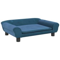 Lit pour chien panier canap&eacute; confortable 70 x 48 x 22 cm velours Bleu 02_0042883