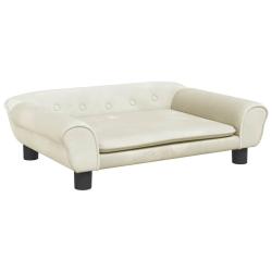 Lit pour chien panier canap&eacute; confortable 70 x 48 x 22 cm velours cr&egrave;me 02_0042884