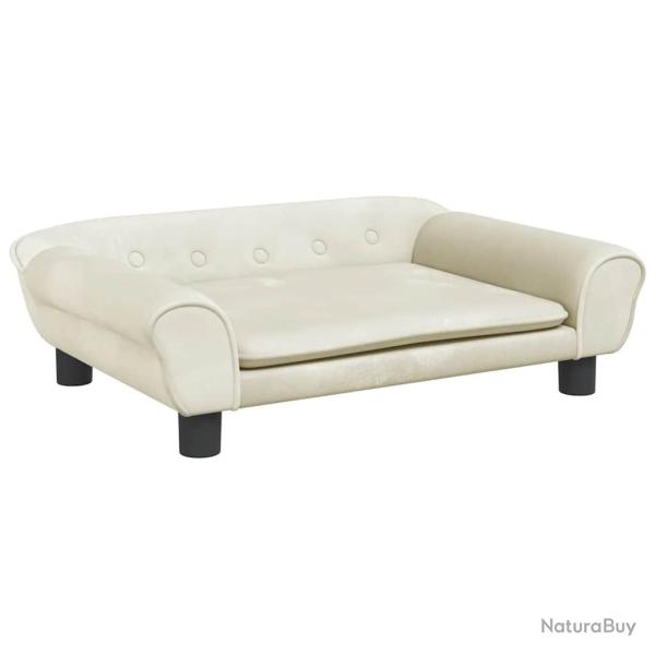 Lit pour chien panier canap� confortable 70 x 48 x 22 cm velours cr�me 02_0042884