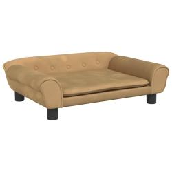 Lit pour chien panier canap&eacute; confortable 70 x 48 x 22 cm velours marron 02_0042885
