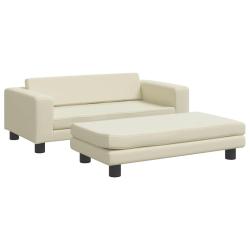 Lit pour chien panier canap&eacute; confortable avec extension 100 x 50 x 30 cm similicuir Cream 02_0043064