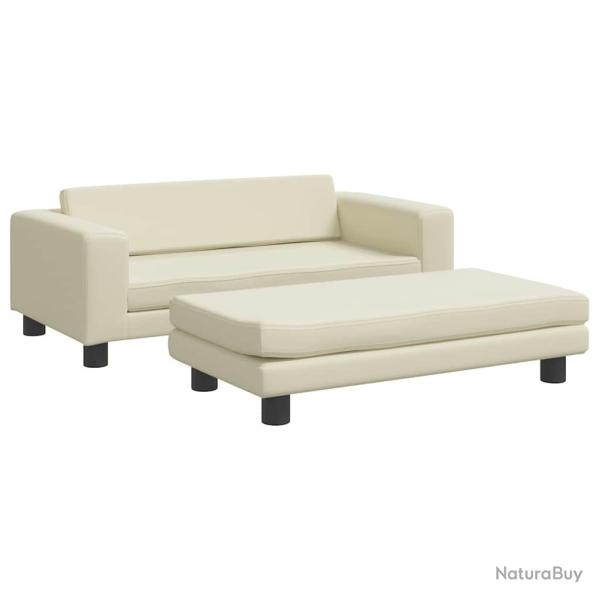 Lit pour chien panier canap� confortable avec extension 100 x 50 x 30 cm similicuir Cream 02_0043064