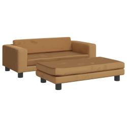 Lit pour chien panier canap&eacute; confortable avec extension 100 x 50 x 30 cm velours marron 02_0043070