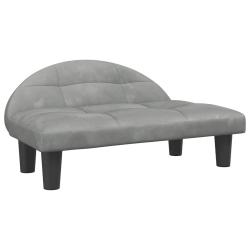 Lit pour chien panier canap&eacute; confortable clair 70 x 52 x 30 cm velours gris 02_0043120