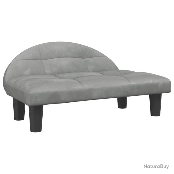 Lit pour chien panier canap� confortable clair 70 x 52 x 30 cm velours gris 02_0043120