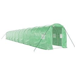 Serre tente abri plante fleur l&eacute;gumes avec cadre en acier 36 m&sup2; 18 x 2 x 2 m vert 02_0044580