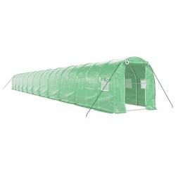 Serre tente abri plante fleur l&eacute;gumes avec cadre en acier 44 m&sup2; 22 x 2 x 2 m vert 02_0044594