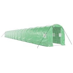 Serre tente abri plante fleur l&eacute;gumes avec cadre en acier 48 m&sup2; 24 x 2 x 2 m vert 02_0044600