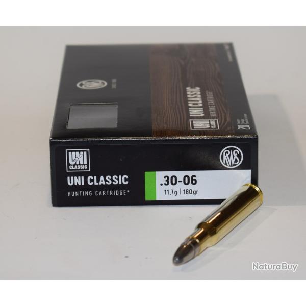 boite 20 cartouches calibre 30-06 RWS UNI Classic 180 grains