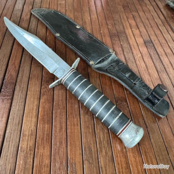 COUTEAU - POIGNARD ALLEMAND SHERIFF KNIFE ARTISANAL ALLEMAND A SOLINGEN ANN�E 1945-1955