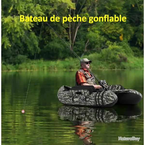 Bateau de P�che Gonflable avec Bretelles R�glables Palmes et Pagaies en Aluminium, Bateau Gonflable