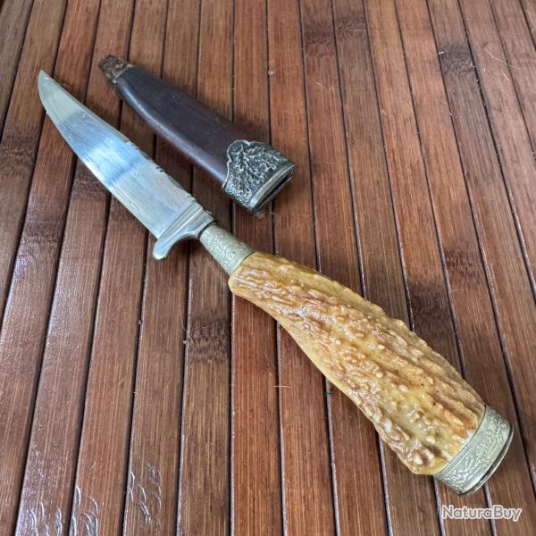 COUTEAU VINTAGE TRADITIONNEL ALLEMAND NICKER 1945-55 FABRICATION ARTISANALE A SOLINGEN