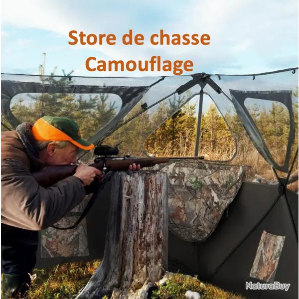 Store de Chasse Portable Transparent Vue D�gag�e � 360�, Tente de Chasse Escamotable � 2 Panneaux
