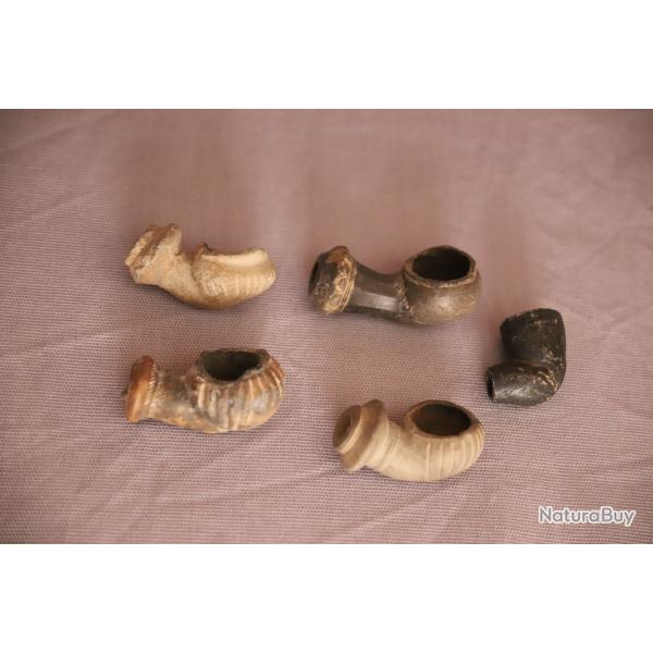 Cinq fourneaux de pipe ( Al-?h?b?k? ou ??ubuk? en turc) - Egypte, p�riode Ottomane (17�me -18�me)