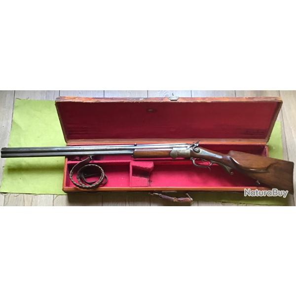 RARE MAGNIFIQUE CARABINE MIXTE ARTISAN ALLEMAND GREIFFELD &CO SHULL CAL 16/9.3x57R ou 9.3x50R CAT D