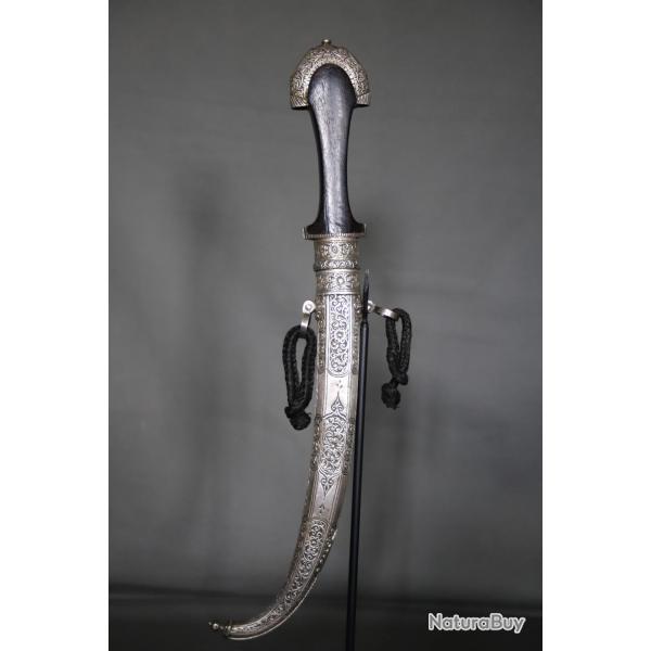 Dague Marocaine dite koumya, argent massif et �b�me - Maroc, vers 1930-40