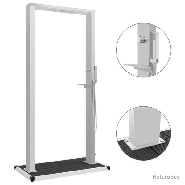 Douche d'extrieur avec receveur WPC Acier inoxydable