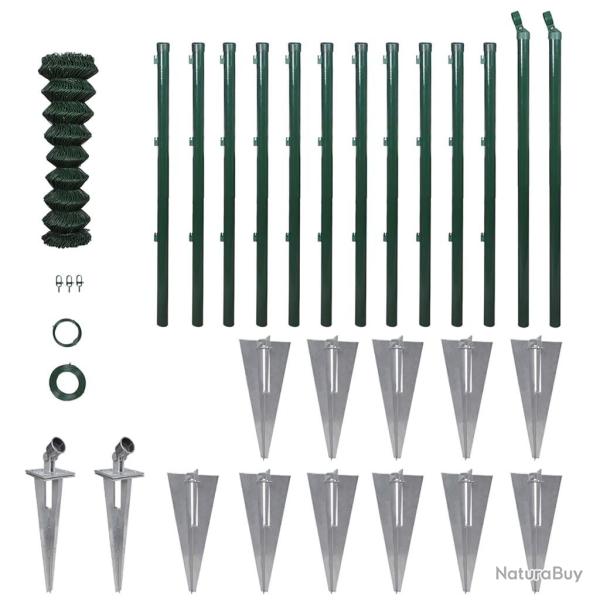 Clture  mailles losanges et poteaux acier 1,25x25 m