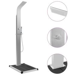 Douche d'ext&eacute;rieur avec receveur de douche WPC Acier inoxydable