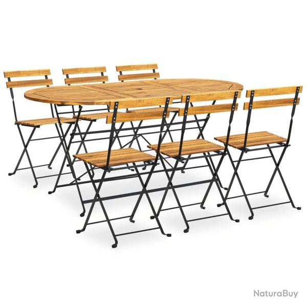 Ensemble � manger d'ext�rieur pliable 7pcs Bois d'acacia solide