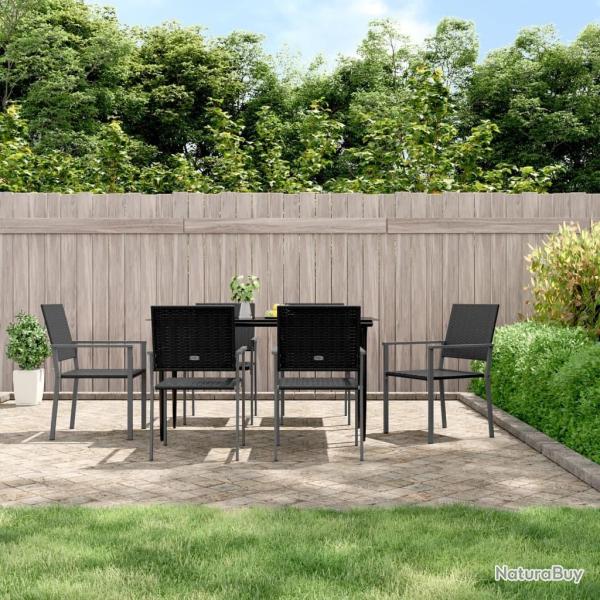 Ensemble  manger de jardin 7 pcs rsine tresse acier