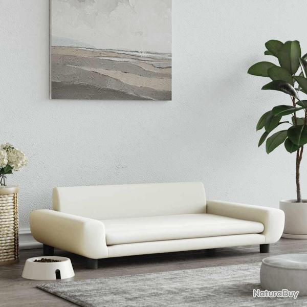 Lit pour chien crme 100x54x33 cm velours