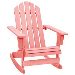 Chaise &agrave; bascule de jardin Adirondack bois de sapin massif rose