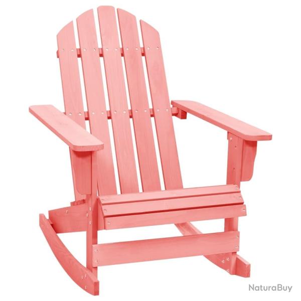Chaise � bascule de jardin Adirondack bois de sapin massif rose