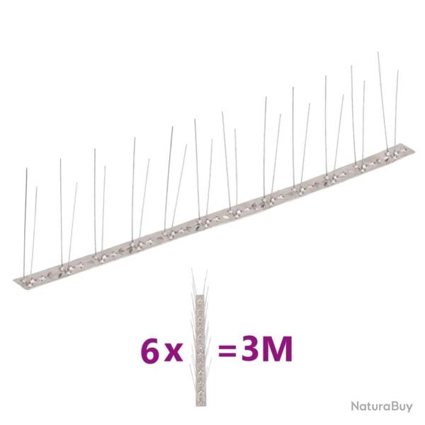 Ensemble de 6 pointes � 2 rang�es contre oiseaux Inox 3 m