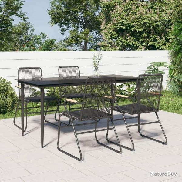 Ensemble � manger de jardin 5 pcs Noir Rotin PVC