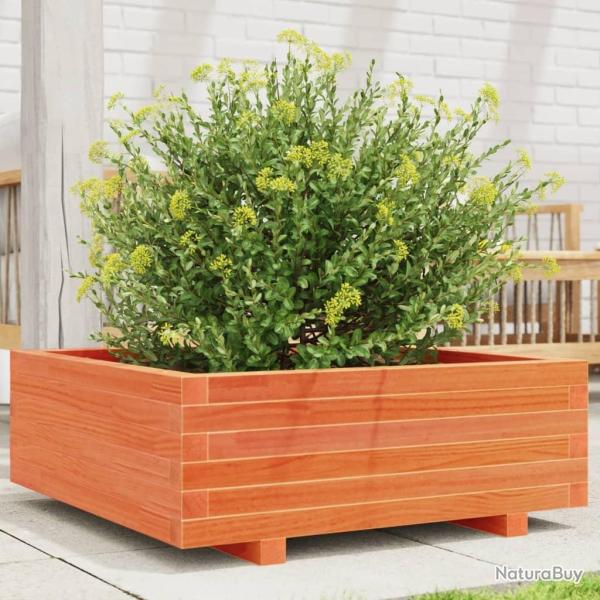 Jardinire cire marron 70x70x26,5 cm bois de pin massif