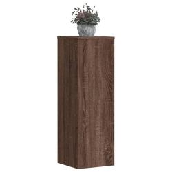 Supports pour plantes 2 pcs ch&ecirc;ne marron bois d'ing&eacute;nierie