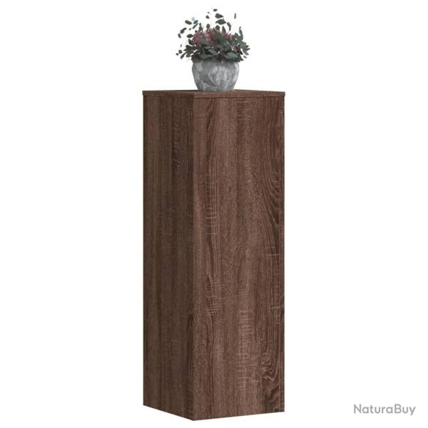 Supports pour plantes 2 pcs ch�ne marron bois d'ing�nierie