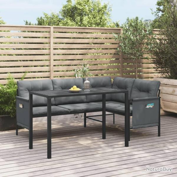 Ensemble � manger de jardin 2 pcs anthracite acier