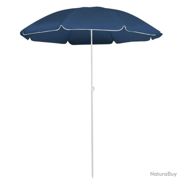 Parasol de jardin avec m�t en acier bleu 180 cm
