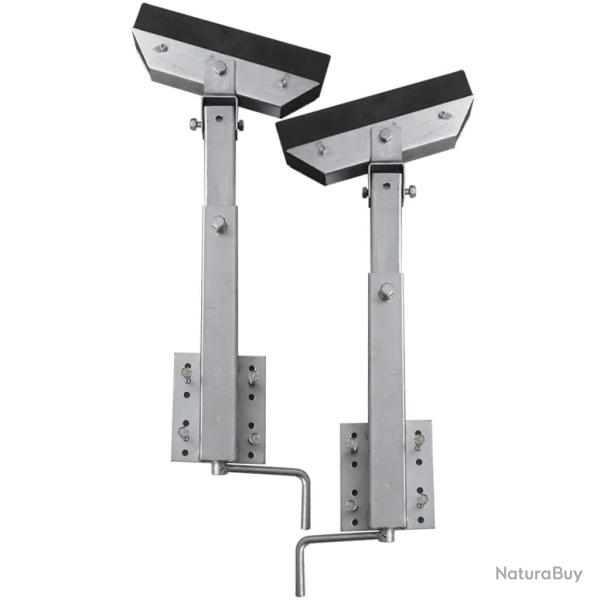 Set de 2 supports  barre inclinable 63 - 88 cm pour remorque  bateau