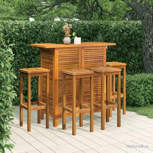 Ensemble de bar de jardin 5 pcs Bois d'acacia massif