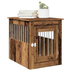 Meuble de cage chiens vieux bois 55x75x65 cm bois d'ing&eacute;nierie