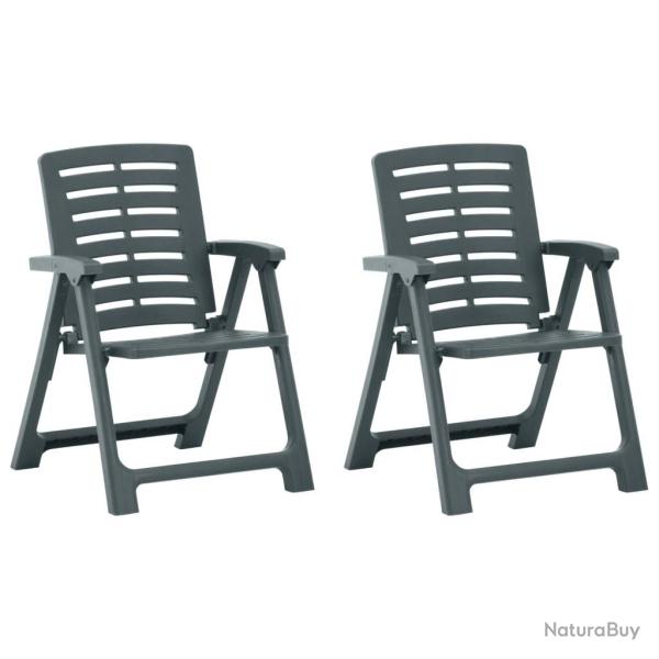 Chaises de jardin lot de 2 Plastique Vert
