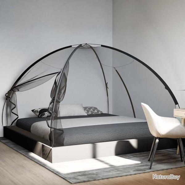 Moustiquaire mongole avec portes 220 maille noir 200x200x135 cm