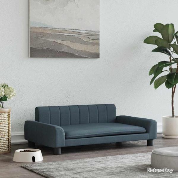 Lit pour chien gris fonc 90x53x30 cm tissu