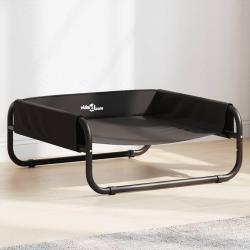 Lit sur&eacute;lev&eacute; pour chien anthracite tissu Oxford et acier