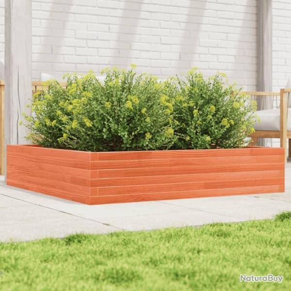 Jardinire cire marron 110x110x23 cm bois de pin massif