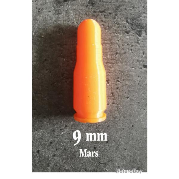 Douille Amortisseur, fausse Cartouche 9 mm Mars et autres, lot de 5